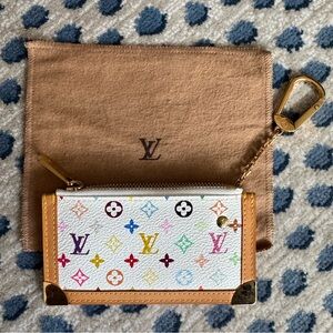 LOUIS VUITTON Pochette Cles Multicolor Monogram Keychain Wallet Coin Purse